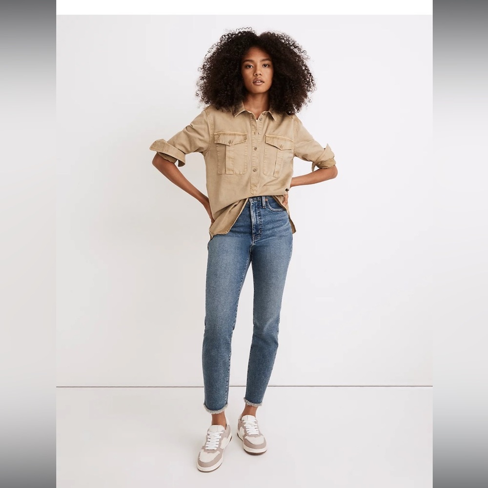 MADEWELL Military Popover Shirt Size S Tan